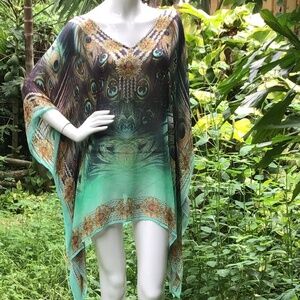 Vintage silk kaftan top